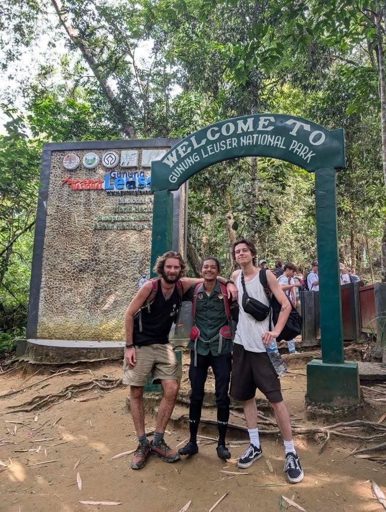 Tour group at Gunung Leuser National Park entrance